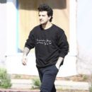 Mark Ballas meets up with a friend in West Hollywood, California on March 22, 2017