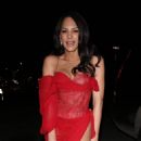 Amanza Smith – Wearing red dress as she leaves dinner at Catch Steak in West Hollywood - 454 x 997