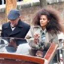 Tina Kunakey – With Vincent Cassel in Venice - 454 x 303
