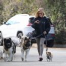 Sarah Michelle Gellar &#8211; Taking her 3 dogs for a morning walk in Brentwood