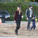 Alessandra Ambrosio & Family Out In Santa Monica - 454 x 410