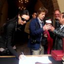 Mick Jagger, L'Wren Scott and his son Lucas visiting Museo de la Casa Concha de Cusco - Peru - 15 October 2011