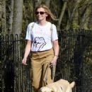 Jane Danson – stroll with her Labrador dog in the Cheshire sunshine - 454 x 654