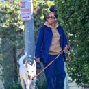 Regina King – Walking her dog in Los Feliz