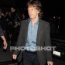 Mick Jagger, L'Wren Scott, Jean Pigozzi and Lorne Michaels leaving restaurant - 398 x 640