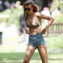Ella Ross in Bikini Top and Shorts at a Park in London - 454 x 681