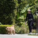Marcia Cross – walking her dog in Los Angeles - 454 x 469