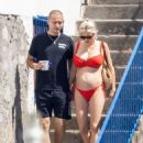 Caroline Vreeland – In a red bikini in Positano - 454 x 629