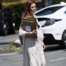 Bonnie Wright – Shows off her baby bump at post office in Los Angeles
