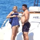 Shirtless Ronaldo Nazário, 45, packs on the PDA with his bikini-clad girlfriend Celina Locks, 32, aboard lavish yacht during romantic Formentera getaway - 454 x 617