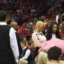 Amber Rose Supporting New Boyfriend James Harden at the Houston Rockets Vs the Portland Trail Blazers at the Toyota Center in Houston, Texas - February 8, 2015 - 454 x 605