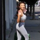 Jeannie Mai – In tights seen outside DWTS rehearsal studios in Los Angeles - 454 x 681
