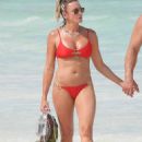 Amber Nichole Miller – In red bikini in Tulum Beach - 454 x 627