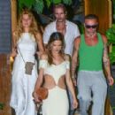 Alessandra Ambrosio – In a white slit dress out in Rio