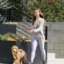 Hannah Brown – Walking her dog in Los Angeles - 454 x 521