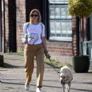 Jane Danson – stroll with her Labrador dog in the Cheshire sunshine - 454 x 516