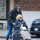 Jessica Lange – Is seen being pushed in her wheelchair by son Samuel in New York