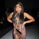 Ashanti reveals at the Falguni and Shane Peacock Fall Collection runway show at the 2012 Mercedes-Benz Fashion Week at Lincoln Center