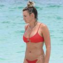 Amber Nichole Miller – In red bikini in Tulum Beach - 454 x 521