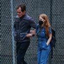 Jessica Chastain – In a denim jumpsuit with Michael Shannon out in New York - 454 x 681