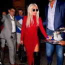 Lady Gaga – In a red dress out in New York City