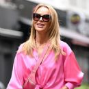Amanda Holden – In a pink flared jumpsuit at Heart radio in London - 454 x 681