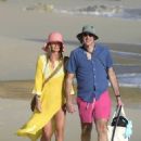 Paulina Porizkova – With boyfriend Jeff Greenstein seen on a Caribbean beach in St Barts - 454 x 579