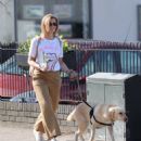 Jane Danson – stroll with her Labrador dog in the Cheshire sunshine - 454 x 508