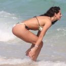 Raffaella Modugno in a floral bikini on the beach in Miami - 454 x 324