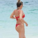 Amber Nichole Miller – In red bikini in Tulum Beach - 454 x 593