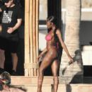 Chelsea Lazkani – In a pink bikini on set for Selling Sunset in Los Cabos - 454 x 498