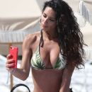 Raffaella Modugno in a floral bikini on the beach in Miami