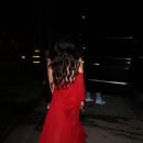 Amanza Smith – Wearing red dress as she leaves dinner at Catch Steak in West Hollywood