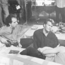Jerry Zucker, Patrick Swayze, and Demi Moore on the set of Ghost