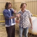 Fred Wolf (Allen Covert, left) and his partner, “Strange Wilderness” TV show host Peter Gaulke (Steve Zahn, right), try to save their show from cancellation by setting off to find Bigfoot in “Strange Wilderness.” Photo Credit: Darr