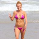 Hayden Panettiere: took to the beach in Miami