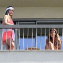 Luciana Gimenez – In a blue bikini on the balcony of her hotel in Rio de Janeiro - 454 x 324