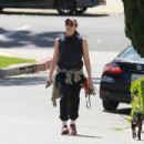 Sarah Silverman – walk with her dog at Griffith Park in Los Angeles