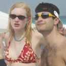 (left to right) Heidi and Dave scope out the beach scene in New Line Cinema’s reality drama The Real Cancun. - 454 x 302