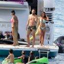 Antonela Roccuzzo – With Lionel Messi and Daniella Semaan on a yacht in Ibiza - 454 x 441