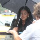 Shay Mitchell out on a rainy day in NYC