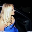 Bebe Rehxa – In a royal blue gown attending Paris Hilton’s Wedding in Beverly Hills - 454 x 681