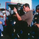 Rene Russo is directed by John McTiernan on the set of The Thomas Crown Affair