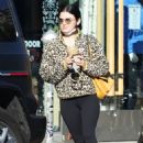 Lucy Hale – In animal print sweater out for yoga class in Los Angeles