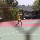 Meagan Camper – With Pete Wentz playing doubles together in Los Angeles