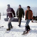 Zach Galifianakis, Flex Alexander, David Denman, A.J. Cook and Jason London in Touchstone's Out Cold - 2001