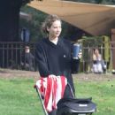 Jennifer Lawrence – Seen at the park with her newborn in Los Angeles