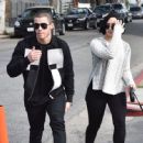 Nick Jonas and Demi Lovato walk her dog in West Hollywood on January 27, 2015