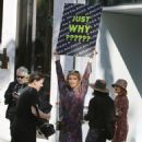 Annalynne McCord – Attending a protest at the Balenciaga Store in Beverly Hills - 454 x 526