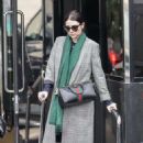Michelle Trachtenberg in Long Coat – Christmas Shopping in Beverly Hills